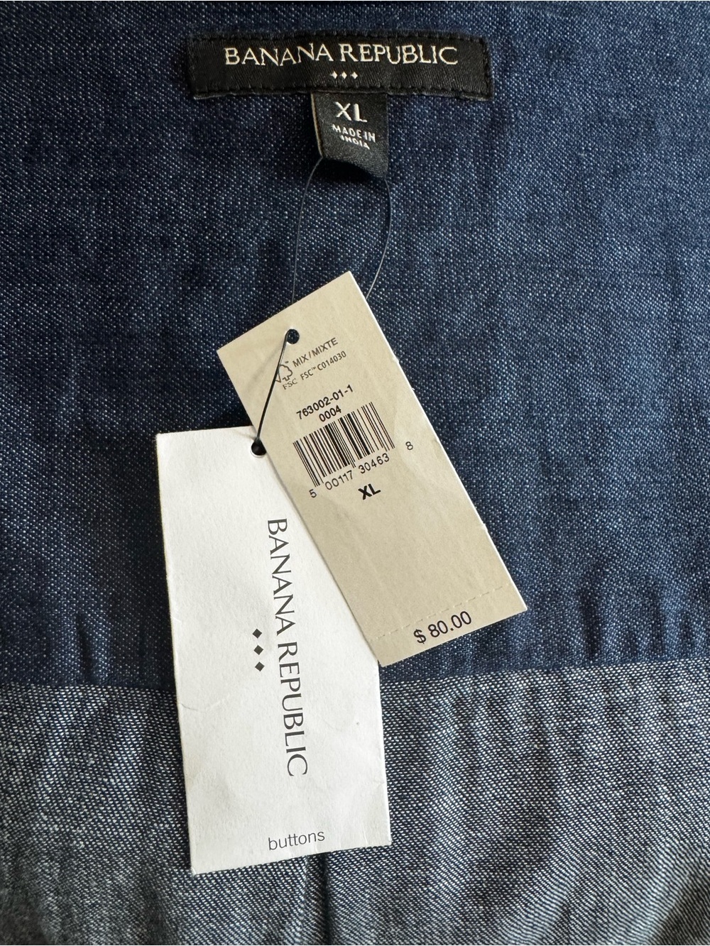 Banana Republic Dark Blue Denim Button-Down Shirt - Picture 5 of 6